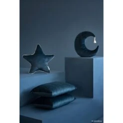 Coussin étoile Aristote Velvet Night Blue -Magasin De Périphériques Pour Enfants aristote star velvet cushion 40x40 night blue nobodinoz OC