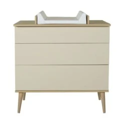 Chambre Duo Lit Bébé 70x140 Cm + Commode Avec Plan à Langer Flow Argile & Oak -Magasin De Périphériques Pour Enfants chambre duo lit 140 x 70 cm commode avec plan a langer flow argile oak quax OH