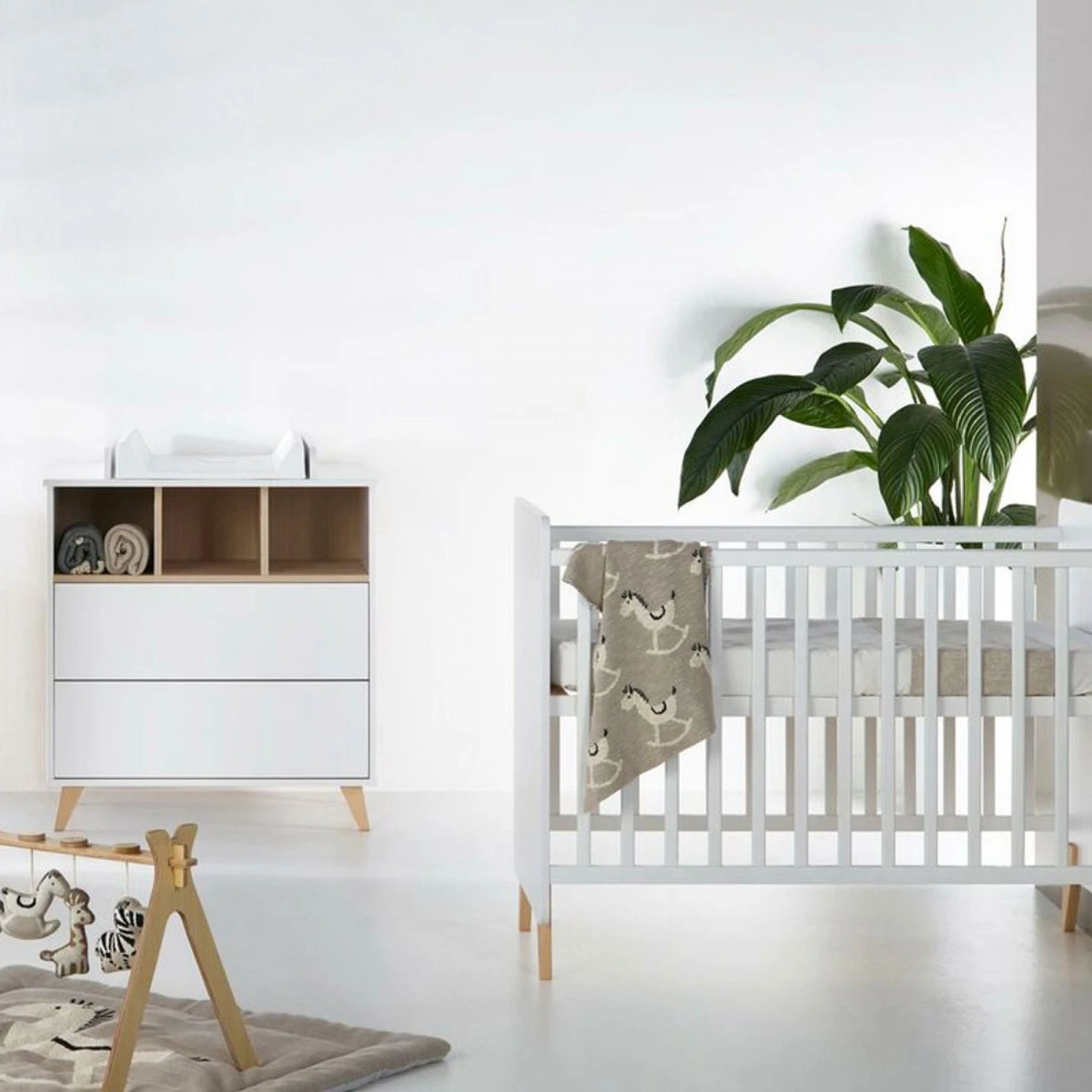 Chambre Duo Lit Bébé 70x140 Cm évolutif En Lit Enfant + Commode Avec Plan à Langer Loft White 3 Chambre Duo Lit Bébé 70x140 Cm évolutif En Lit Enfant + Commode Avec Plan à Langer Loft White