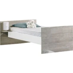 Chambre Duo Lit évolutif Bébé Combiné 60x120 Cm En 90x190 Cm + Armoire Loft Bois -Magasin De Périphériques Pour Enfants chambre lit combine armoire loft bois sauthon meubles OG