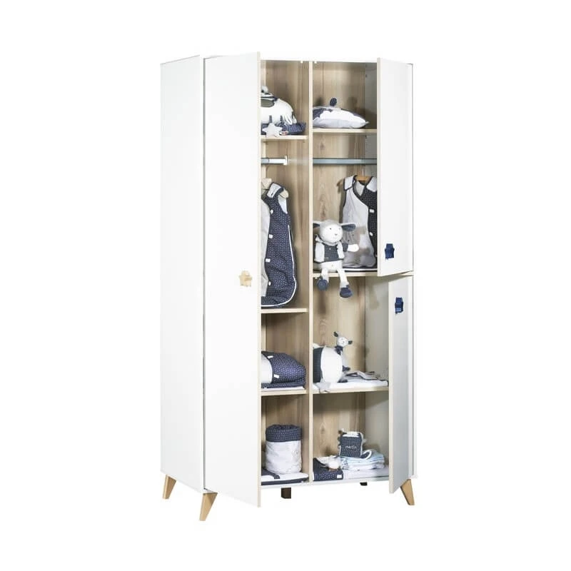 Chambre Duo Lit évolutif Bébé Combiné 60x120 Cm En 90x190 Cm + Armoire Oslo Etoile 5 Chambre Duo Lit évolutif Bébé Combiné 60x120 Cm En 90x190 Cm + Armoire Oslo Etoile – Image 3