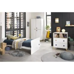 Chambre Duo Lit évolutif Bébé Combiné 60x120 Cm En 90x190 Cm + Armoire Oslo Etoile 13 Chambre Duo Lit évolutif Bébé Combiné 60x120 Cm En 90x190 Cm + Armoire Oslo Etoile -Magasin De Périphériques Pour Enfants chambre lit combine armoire oslo etoile sauthon meubles OF