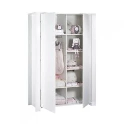 Chambre Trio Lit 60x120 Cm + Armoire + Commode Loft Blanc -Magasin De Périphériques Pour Enfants chambre trio lit 120 x 60 commode armoire loft blanc sauthon meubles OF