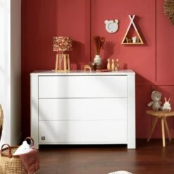 Chambre Trio Lit 60x120 Cm + Armoire + Commode Loft Blanc -Magasin De Périphériques Pour Enfants chambre trio lit 120 x 60 commode armoire loft blanc sauthon meubles OG