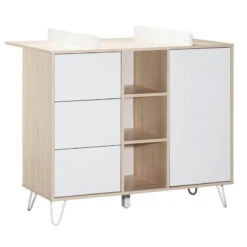 Chambre Trio Lit évolutif Bébé Little Big Bed 70x140 Cm + Armoire + Commode Happy -Magasin De Périphériques Pour Enfants chambre trio lit little big bed 140 x 70 commode armoire happy sauthon meubles OE