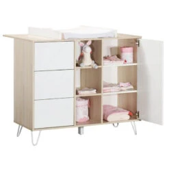 Chambre Trio Lit évolutif Bébé Little Big Bed 70x140 Cm + Armoire + Commode Happy -Magasin De Périphériques Pour Enfants chambre trio lit little big bed 140 x 70 commode armoire happy sauthon meubles OH
