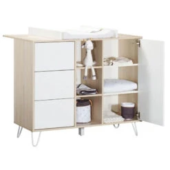 Chambre Trio Lit évolutif Bébé Little Big Bed 70x140 Cm + Armoire + Commode Happy -Magasin De Périphériques Pour Enfants chambre trio lit little big bed 140 x 70 commode armoire happy sauthon meubles OJ
