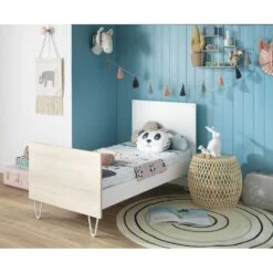 Chambre Trio Lit évolutif Bébé Little Big Bed 70x140 Cm + Armoire + Commode Happy -Magasin De Périphériques Pour Enfants chambre trio lit little big bed 140 x 70 commode armoire happy sauthon meubles OP
