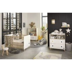 Chambre Trio évolutif Bébé Lit Little Big Bed 70x140 Cm + Armoire + Commode Oslo Etoile -Magasin De Périphériques Pour Enfants chambre trio lit little big bed 140 x 70 commode armoire oslo etoile sauthon meubles OH