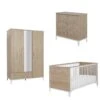 Chambre Trio Lit 70x140 Cm + Armoire 3 Portes + Commode Marcel