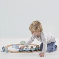 Little Dutch Circuit Train En Bois Adventure Blue -Magasin De Périphériques Pour Enfants circuit train en bois adventure blue little dutch OD