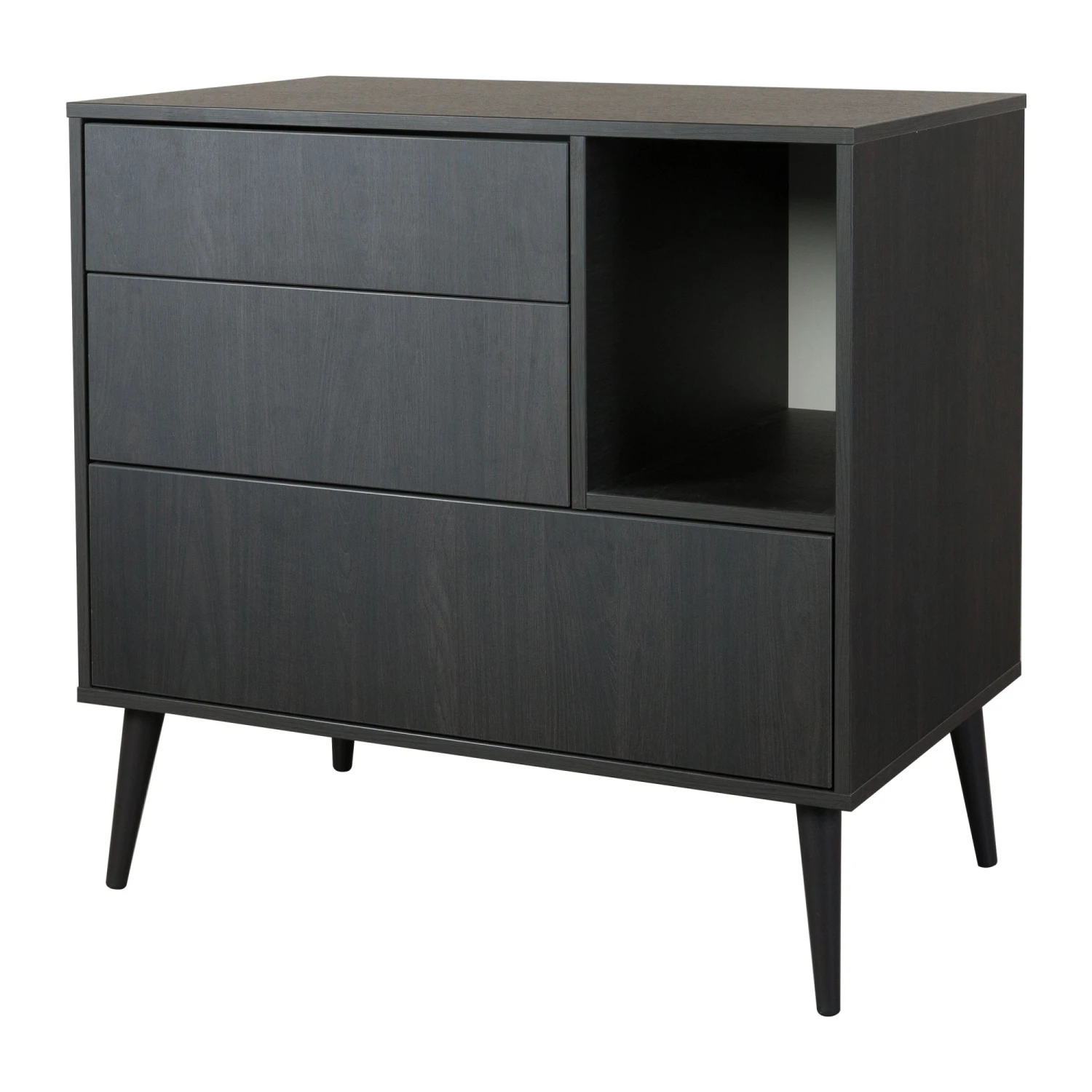 Commode 3 Tiroirs 1 Niche Cocoon Eboni 3 Commode 3 Tiroirs 1 Niche Cocoon Eboni