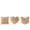 Coussin Enfant Beige Carré, Cœur Ou Ours - Modèle Aléatoire
