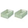 Liewood Lot De 2 Boîtes De Rangement Weston Taille M Dusty Mint -Magasin De Périphériques Pour Enfants cuddle care storage weston storage box m 2 pack lw146778000 dusty mint one size liewood seasonal 2201 liewood OA