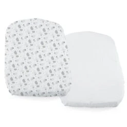 CHICCO Lot De 2 Draps Housses Next2Me Forever Grey Sheep