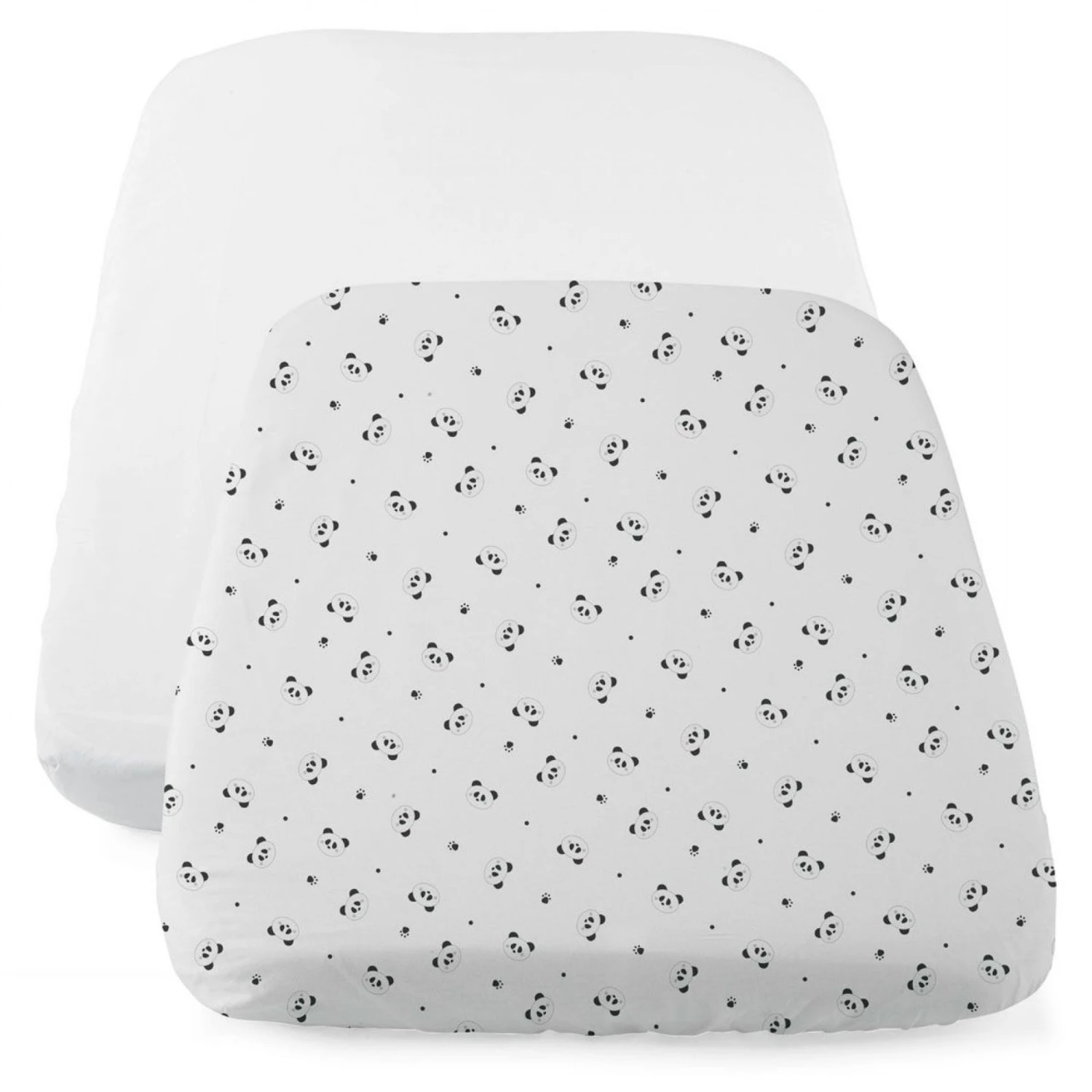 CHICCO Lot De 2 Draps Housses Next2Me Panda 3 CHICCO Lot De 2 Draps Housses Next2Me Panda