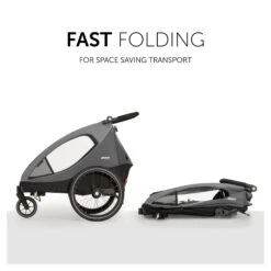 HAUCK Remorque De Vélo Dryk Duo Grey -Magasin De Périphériques Pour Enfants dryk duo grey hauck OF