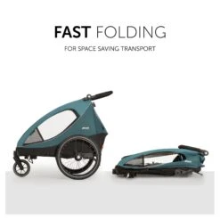 HAUCK Remorque De Vélo Dryk Duo Petrol -Magasin De Périphériques Pour Enfants dryk duo petrol hauck OF