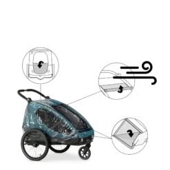 HAUCK Habillage Pluie Remorque De Vélo Dryk Duo -Magasin De Périphériques Pour Enfants dryk duo raincover hauck OE