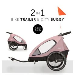 HAUCK Remorque De Vélo Dryk Duo Rose -Magasin De Périphériques Pour Enfants dryk duo rose hauck OC