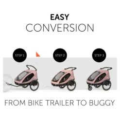 HAUCK Remorque De Vélo Dryk Duo Rose -Magasin De Périphériques Pour Enfants dryk duo rose hauck OG