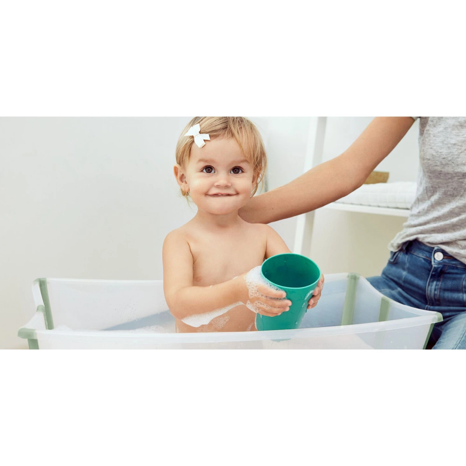 Stokke Baignoire Flexi Bath Verte + Transat De Bain 9 Stokke Baignoire Flexi Bath Verte + Transat De Bain – Image 7