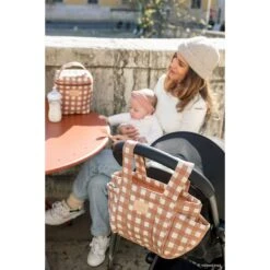 Organisateur De Poussette Terracotta Checks -Magasin De Périphériques Pour Enfants hyde park stroller organizer 42x22x12 terracotta checks nobodinoz OF
