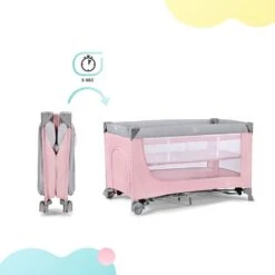 Kinderkraft Lit Parapluie Leody - Pink -Magasin De Périphériques Pour Enfants kinderkraft folding bed leody pink kinderkraft OG