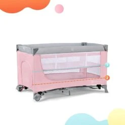 Kinderkraft Lit Parapluie Leody - Pink -Magasin De Périphériques Pour Enfants kinderkraft folding bed leody pink kinderkraft OL