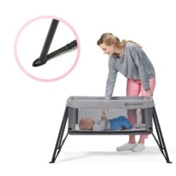 Kinderkraft Lit De Voyage Movi - Pink -Magasin De Périphériques Pour Enfants kinderkraft folding bed movi pink kinderkraft OH