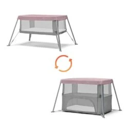 Kinderkraft Lit De Voyage Movi - Pink -Magasin De Périphériques Pour Enfants kinderkraft folding bed movi pink kinderkraft OO