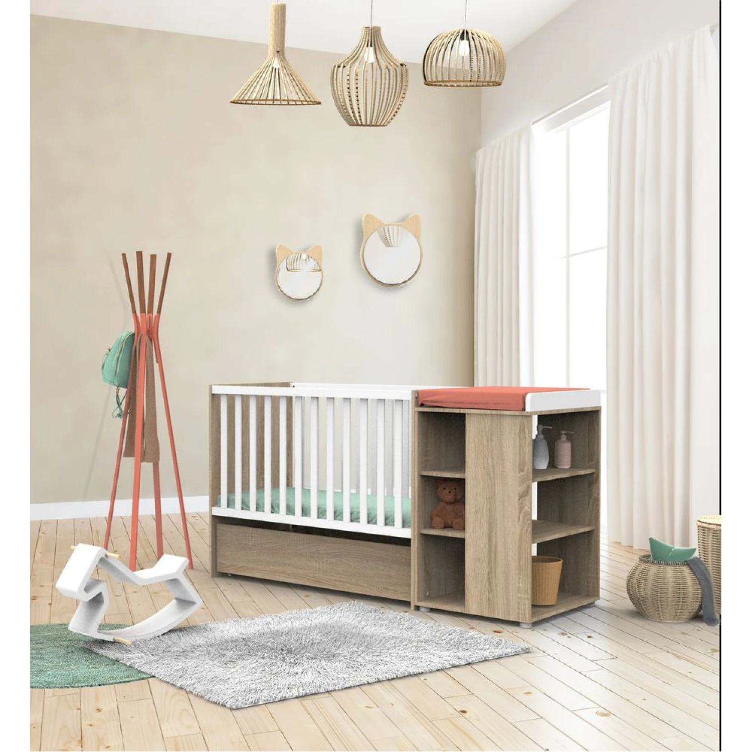 Lit évolutif Bébé Combiné 60x120 Cm En 90x190 Cm Nova Blanc Lin 6 Lit évolutif Bébé Combiné 60x120 Cm En 90x190 Cm Nova Blanc Lin – Image 4