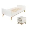 Lit Junior 90x200 Cm + Table De Nuit Trendy White