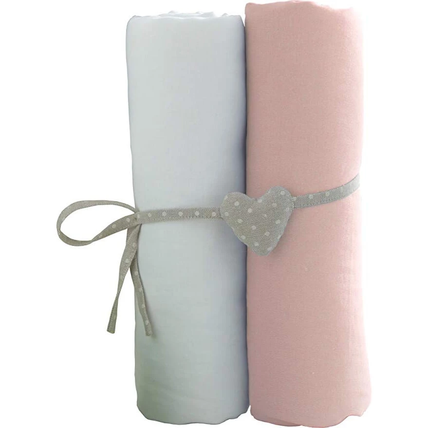 Lot De 2 Draps Housse 70x140 Cm Blanc Et Rose 3 Lot De 2 Draps Housse 70x140 Cm Blanc Et Rose