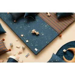 Matelas De Sol Majestic Bio Blue Brown Stripes -Magasin De Périphériques Pour Enfants matelas de sol eco majestic nobodinoz 320918 OD