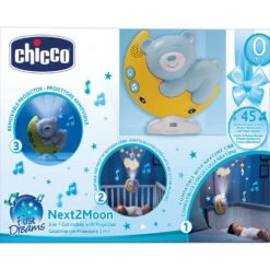 CHICCO Mobile Musical Projecteur Next2Moon First Dreams Bleu -Magasin De Périphériques Pour Enfants mobile next2moon bleu first dreams chicco jouets OE