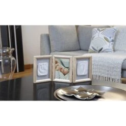 Cadre Empreinte Bébé 3 Volets My Baby Touch Bois Cérusé -Magasin De Périphériques Pour Enfants my baby touch bois ceruse cadre 3 volets remplace 34120108 baby art OC