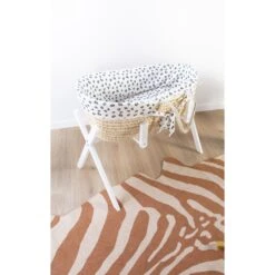 Childhome Couffin Panier Moise Natural + Matelas + Habillage Jersey Léopard -Magasin De Périphériques Pour Enfants panier moise soft cornhusk natural matelas habbilage jersey leopard childhome OD
