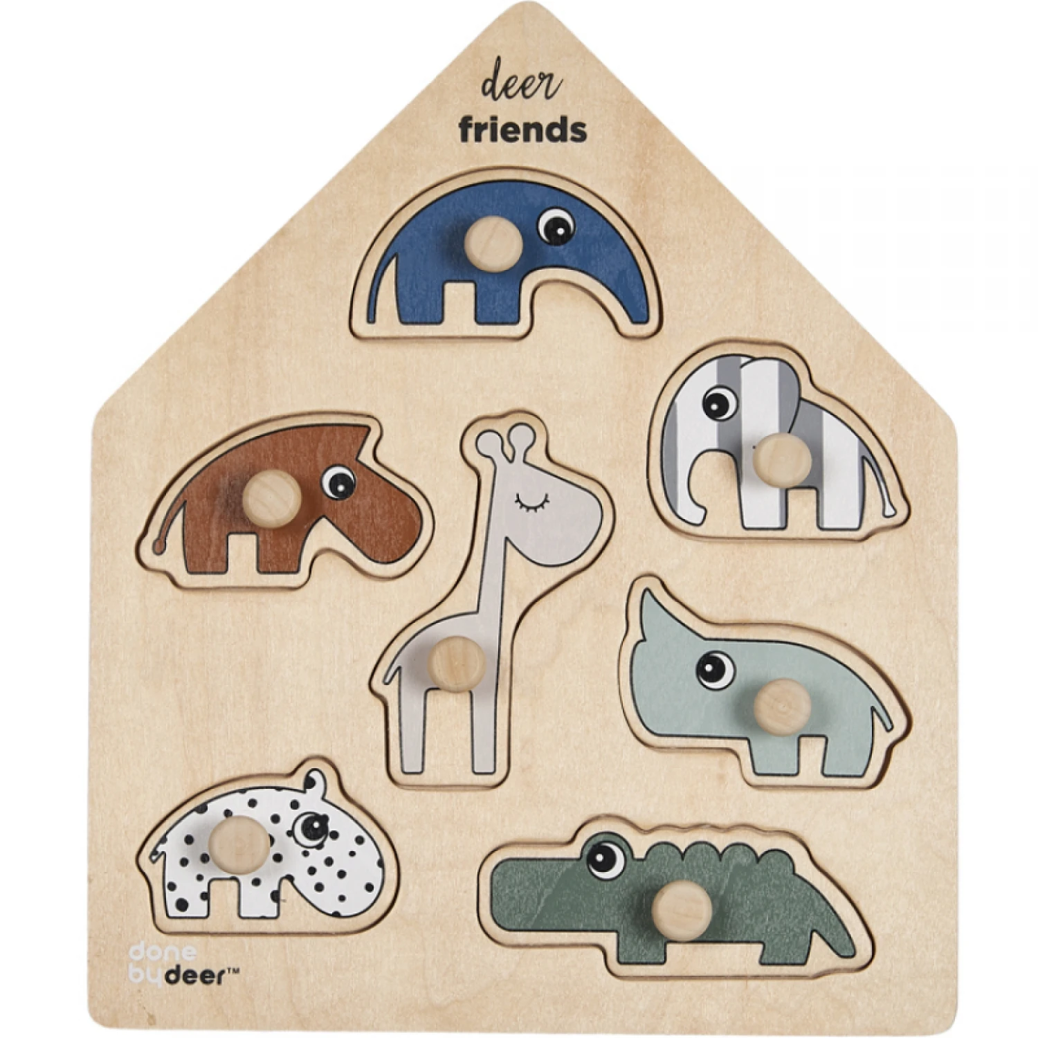 Done By Deer Puzzle à Encastrer En Bois Deer Friends 3 Done By Deer Puzzle à Encastrer En Bois Deer Friends