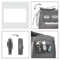 HAUCK Lit Parapluie 3 En 1 Sleep N Play Relax Center Mélange Charbon -Magasin De Périphériques Pour Enfants play n relax center melange charcoal hauck OD