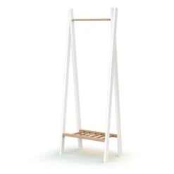 Portant à Vêtements Essentiel Blanc / Hêtre Brut