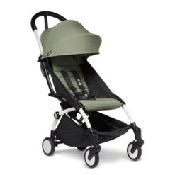 Babyzen Poussette YOYO² Pack 0+ Et 6+ - Châssis Blanc - Olive -Magasin De Périphériques Pour Enfants poussette yoyoa pack 0 et 6 chassis blanc olive babyzen OC