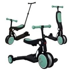 Scootizz,draisienne évolutive 5 En 1 Avec Barre De Poussée Adulte Verte