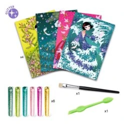 Djeco Tableau à Pailleter Robes à Paillettes -Magasin De Périphériques Pour Enfants tableaux a pailleter robes a paillettes 4824 OC